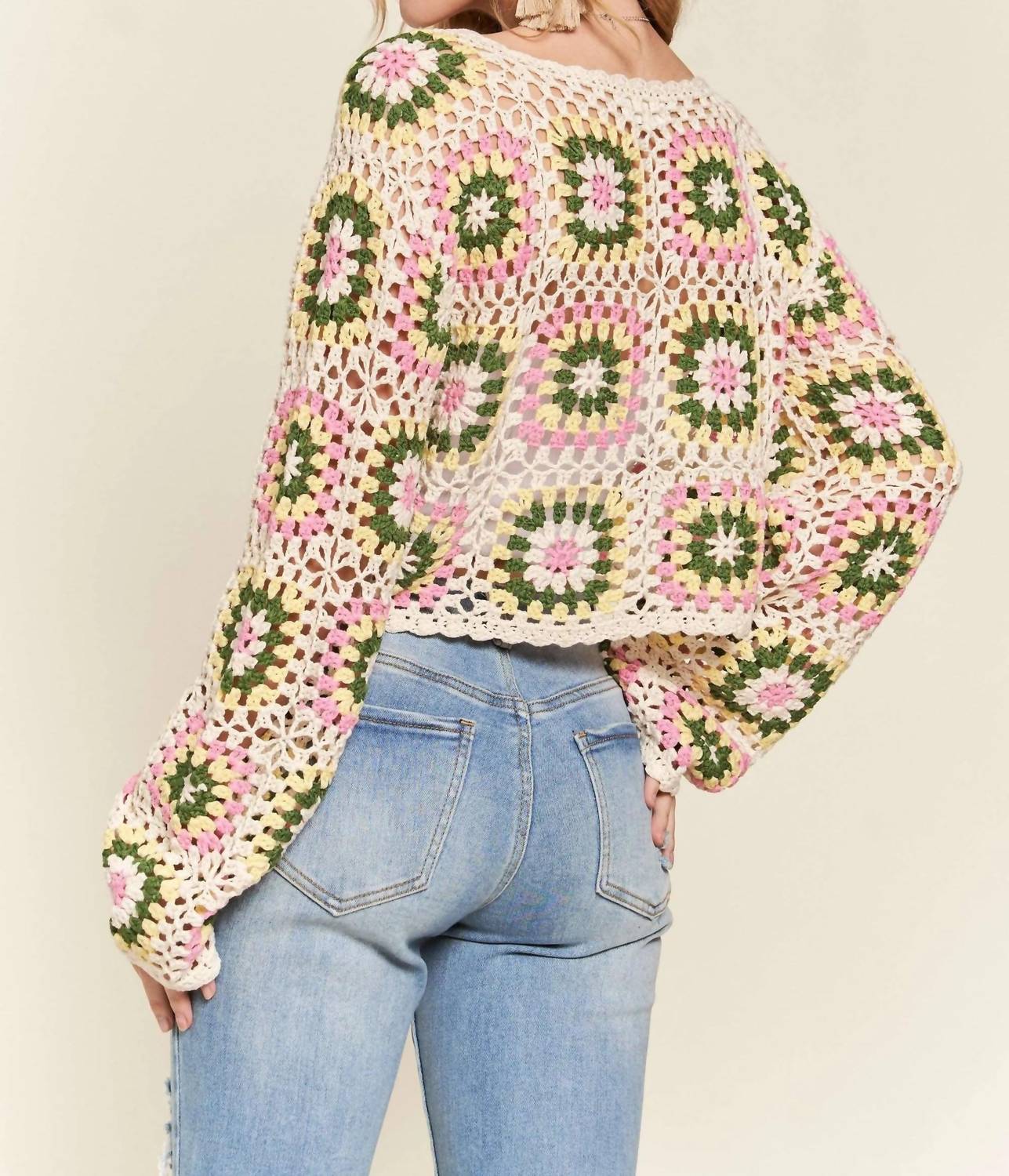 Trendsi - Adora Multicolor Crochet Crop Top