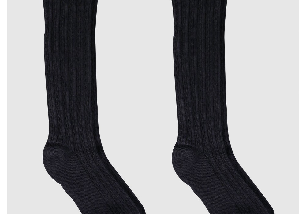 Girls Knee High Casual Socks Cat & Jack - 2-Pack Black Size S