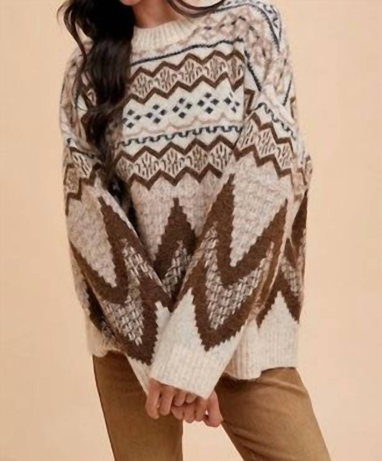 Blu Pepper - Fairisle Loose Sweater