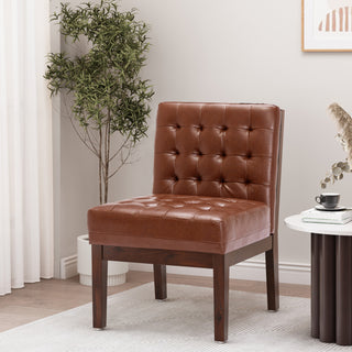 Tufted Accent Chair –  Rubberwood Legs by Christopher Knight Home- Espresso
