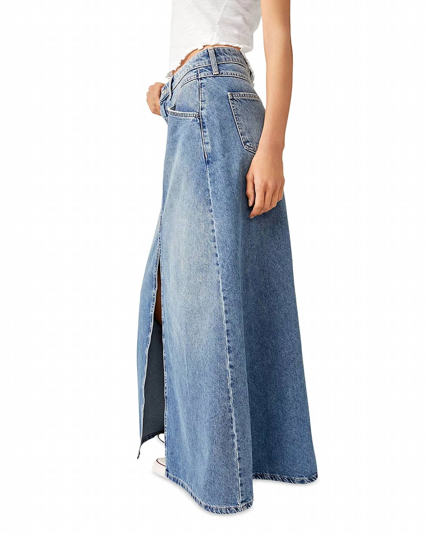 Free People - Come As You Are Denim Maxi Skirt