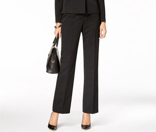 Le Suit Women's Pinstriped Dress Pants Black Size 10