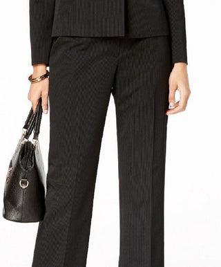 Le Suit Women's Pinstriped Dress Pants Black Size 10