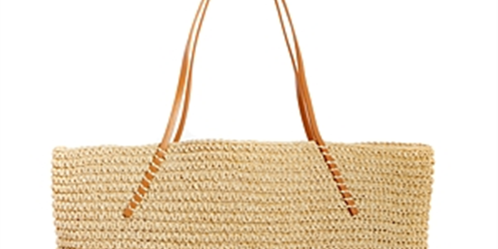 Aqua Women's Trio Striped Straw Tote Bag Natural