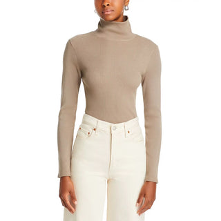 Donni Ribbed Jersey Turtleneck Top