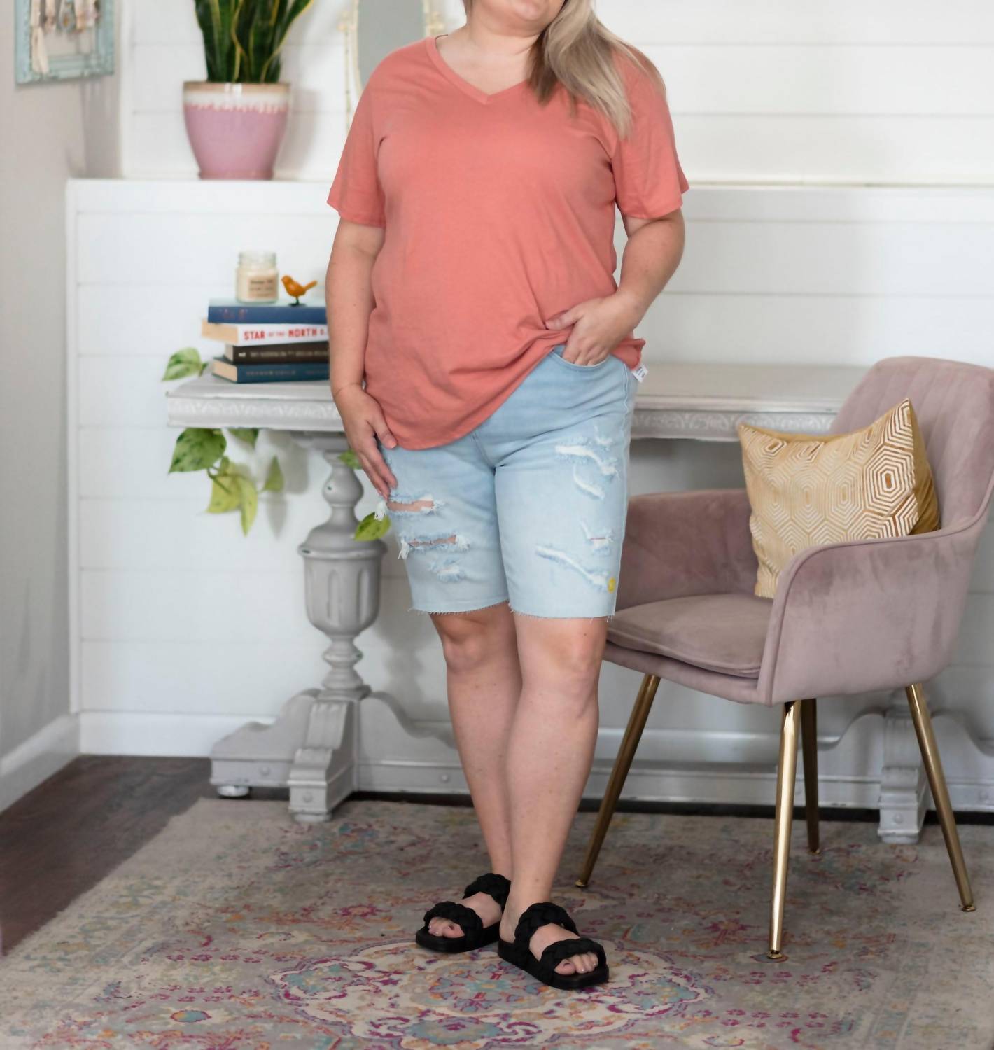 Judy Blue - High Waisted Cut-Off Bermuda Shorts