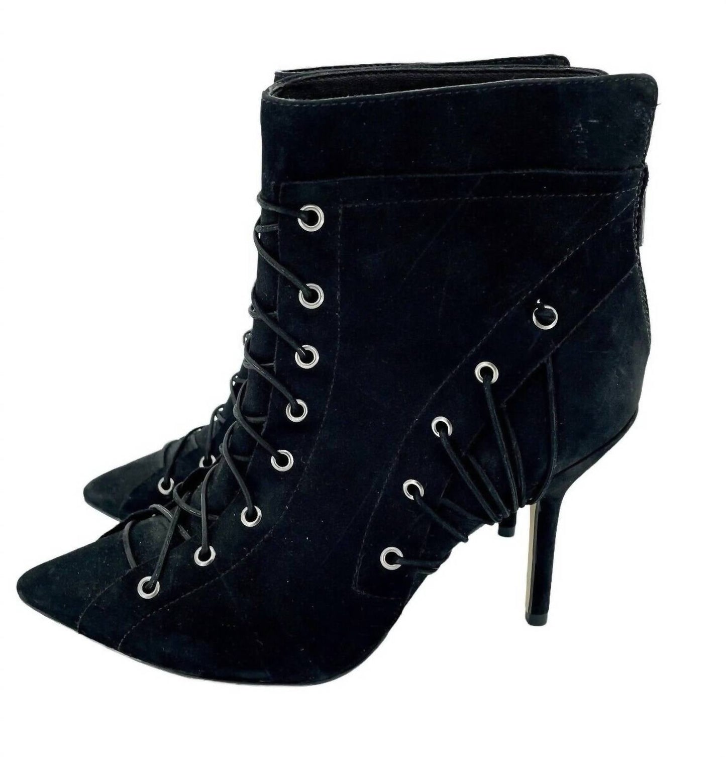 Catherine Malandrino - Women's Suede Leather Lace Up Ankle Booties