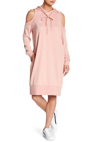 Puma - En Pointe Cold Shoulder Sweatshirt Logo Pullover Dress