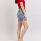 Judy Blue - High Waist Vintage Wash Side Slit Denim Short