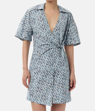 Ganni - Floral Printed Wrap Mini Dress