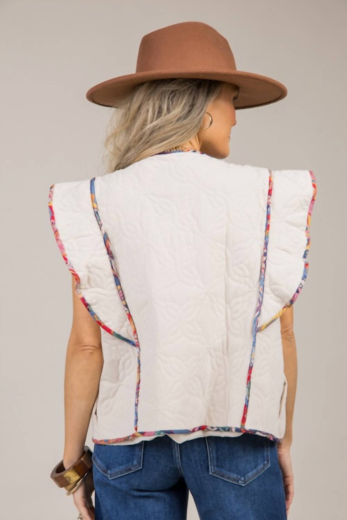 &Merci - Print Binding Quilted Vest