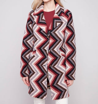 Charlie B - Long Crochet Coat With Button Closure