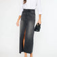 Kancan - Denim Maxi Skirt With Front Split