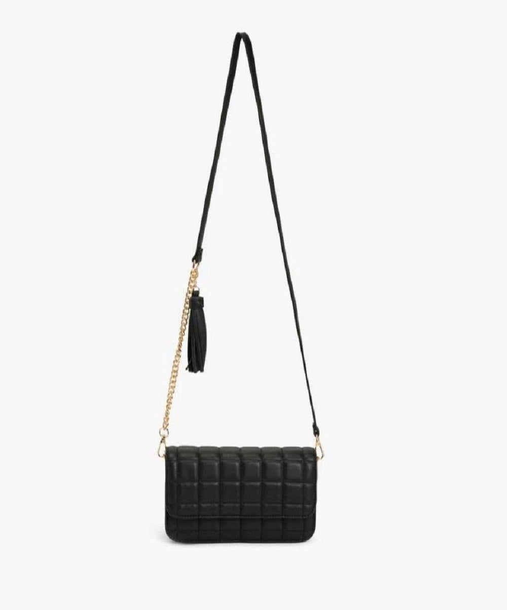 Like Dreams Women's Clara Quilted Tassel Crossbody Black Size Regular