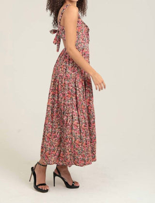 Angie - Lena Tie Back Floral Midi Dress