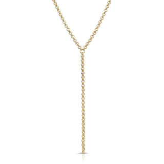 Eklexic - Women's Micro Royal Rolo Chain Lariat Necklace