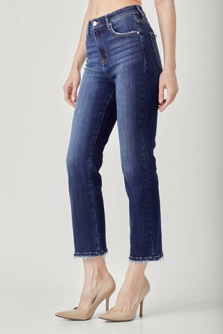 Risen - High Rise Crop Straight Jeans