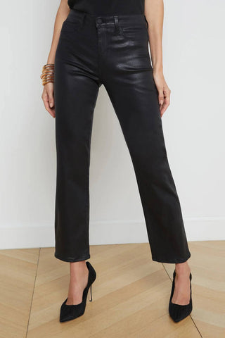 L'Agence - Ginny High Rise Straight Back Zip Jeans