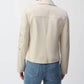 Joseph Ribkoff - Foiled Faux Suede Moto Jacket