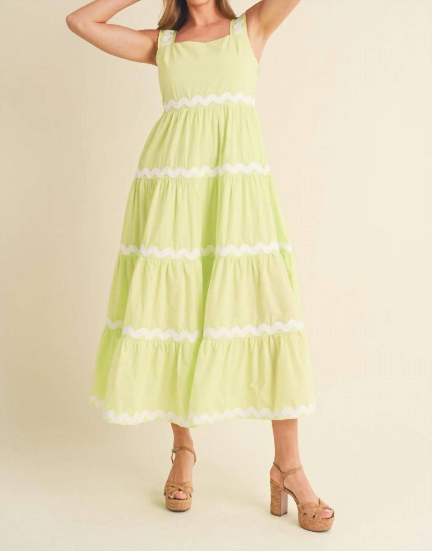 &Merci - Lucy Tiered Ric Rac Midi Dress