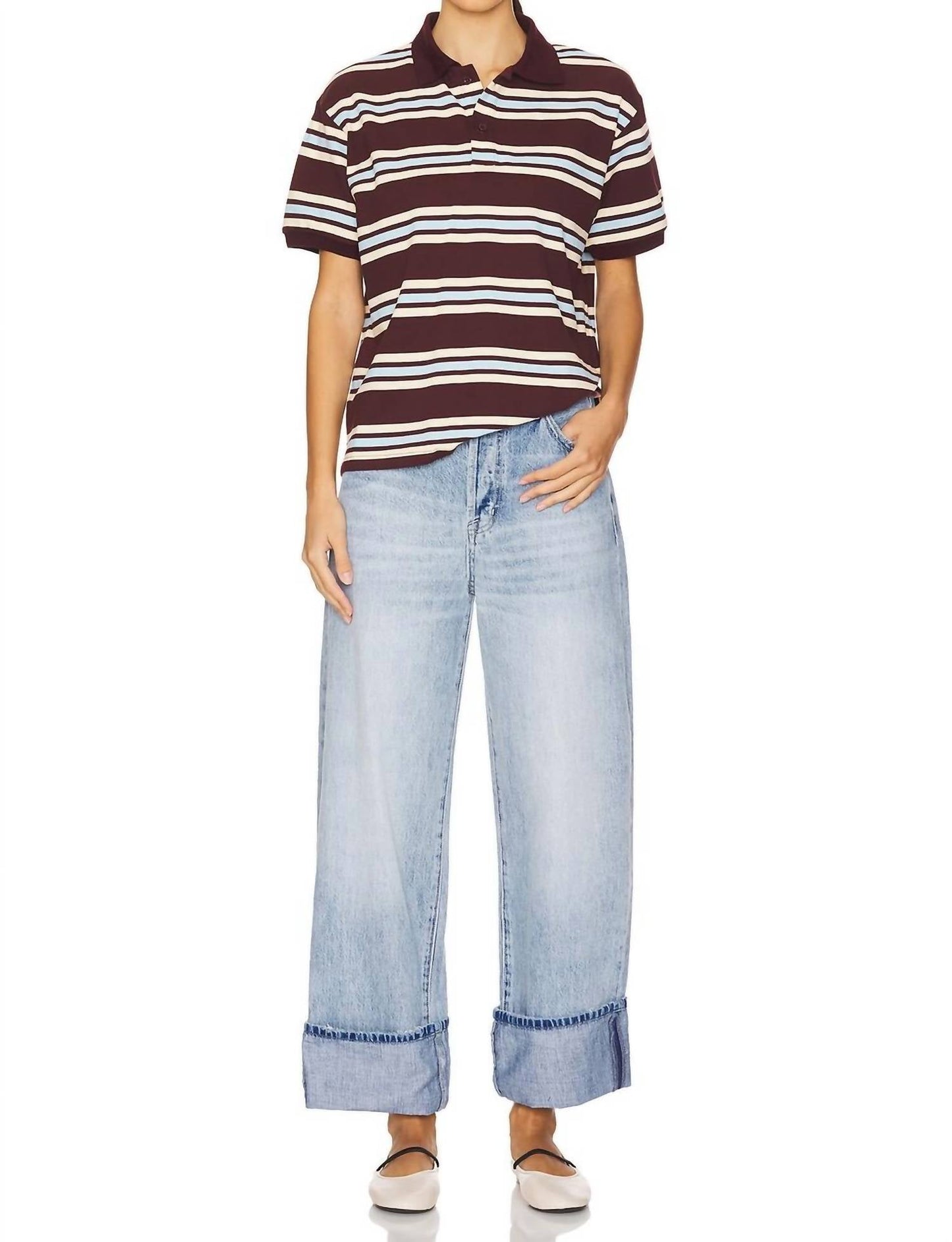 Pistola - Ryder High Rise Cuff Straight Jeans