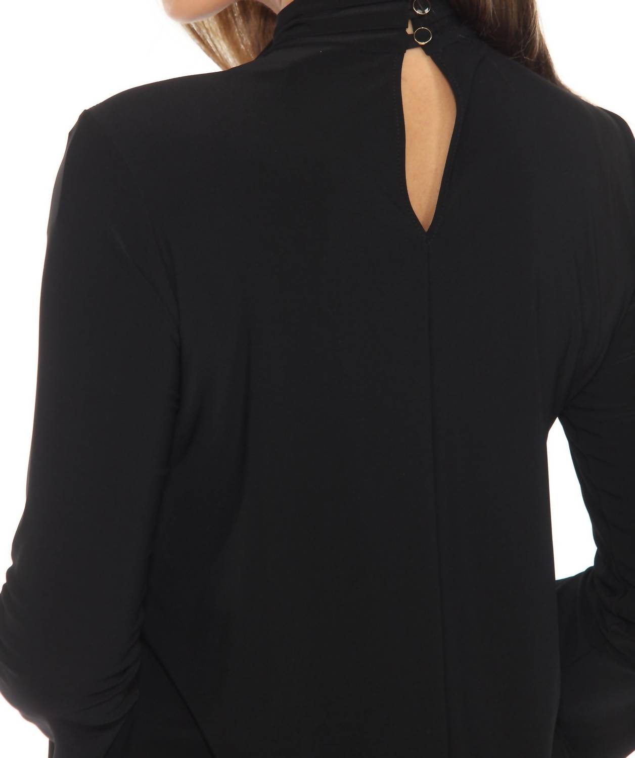 Joseph Ribkoff - Keyhole High Neck Long Sleeve Top