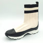 All Black - Women Stripey Sock Bootie