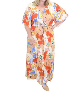 Entro - Abstract Button Down Maxi Dress