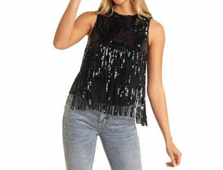 Panhandle - Sequin Fringe Tank Top