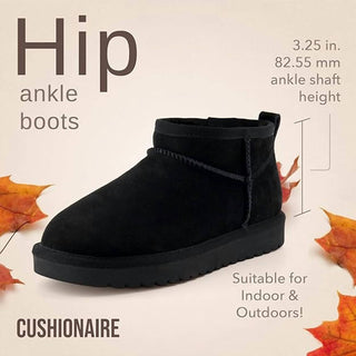 Cushionaire - Women's Hip Two Genuine Suede Ankle Snow Boots