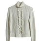 J.Crew - Women's Supersoft Ruffle Front Turtleneck Wool Blend Sweater
