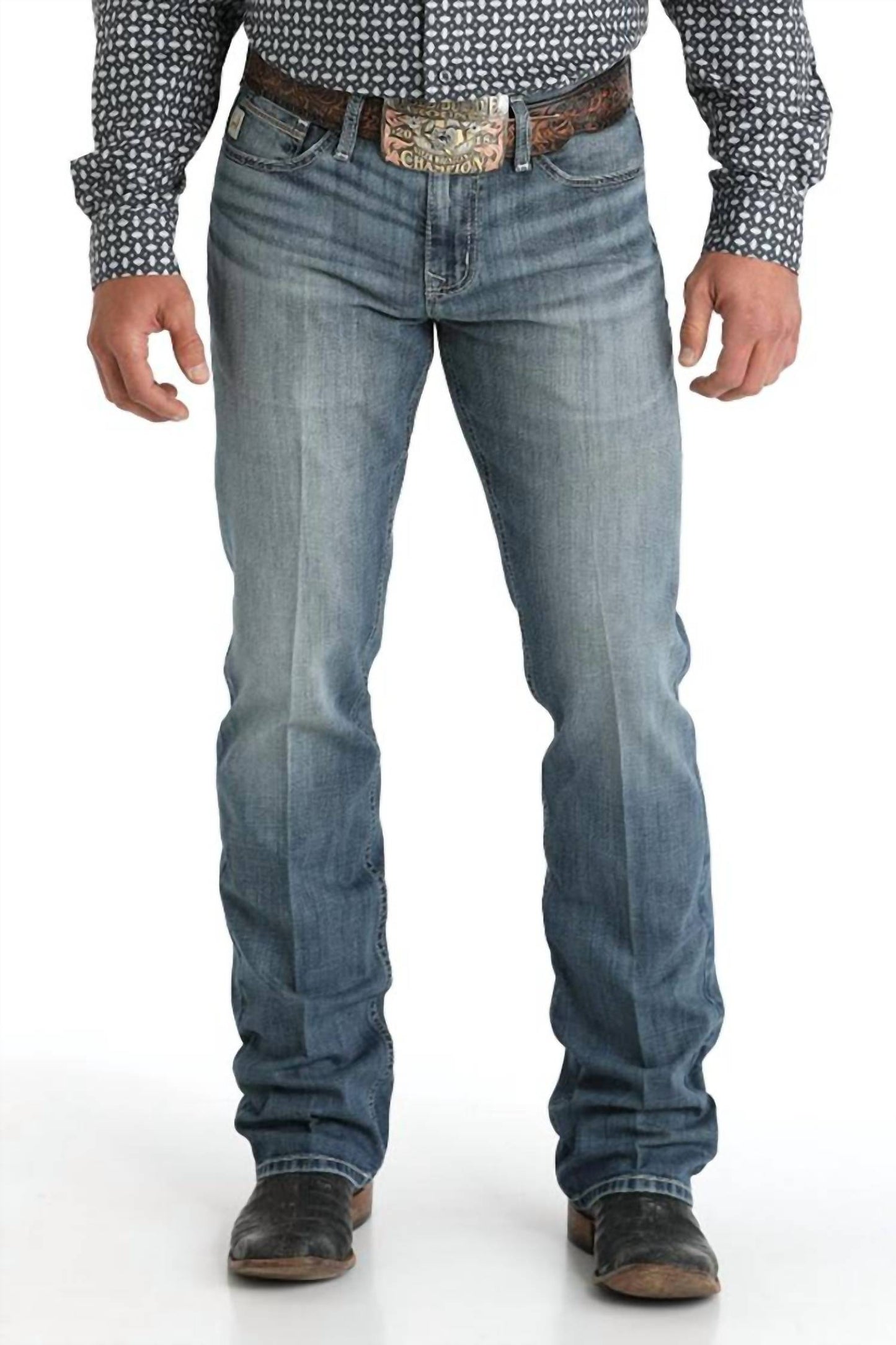 Cinch - Men's Ian Slim Fit Boot-cut Mid-rise Stone Wash Jean