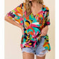 Lovely Melody - Colorful Floral Hi-Lo Top