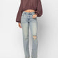 Judy Blue - High Waist Destroyed & Inseam Slit Straight Denim Jeans