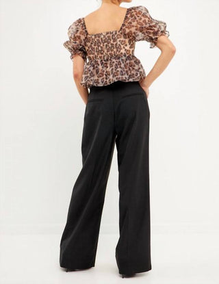Endless Rose - Estella Leopard Puff Sleeve Top