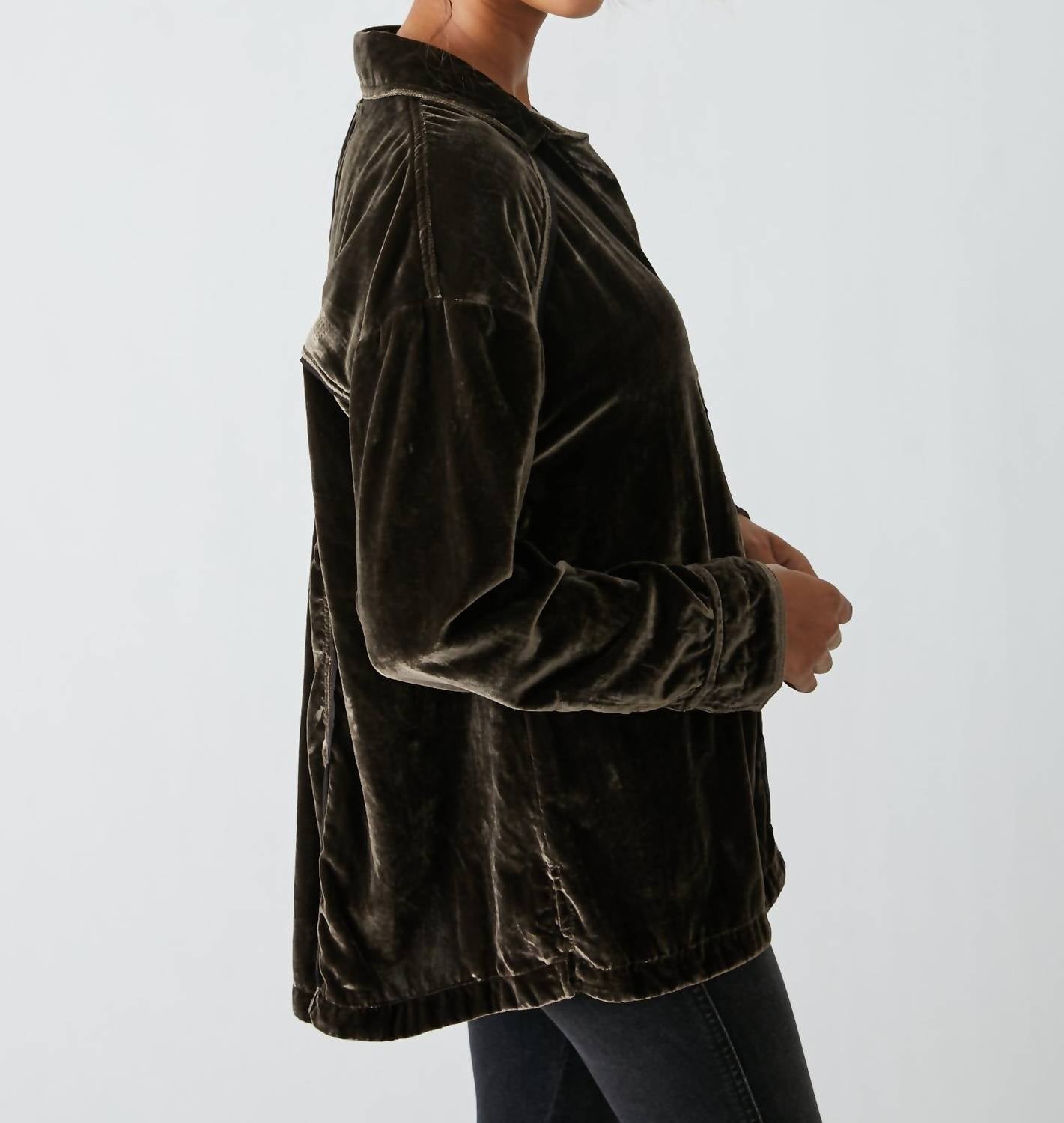 Free People - Marianne Velvet Long Sleeve Shirt