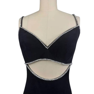 Ieena For Mac Duggal - Women's Midi Rhinestones Cocktail Dress