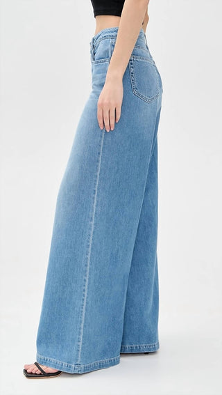 L'Agence - Quincy High Rise Wide Leg Jeans