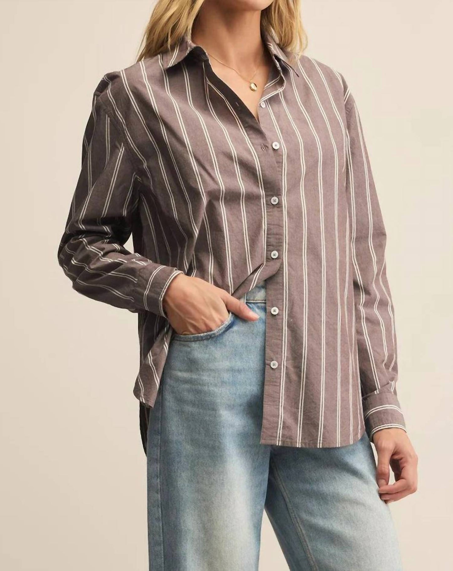 Z Supply - Seaport Striped Poplin Button Up Shirt