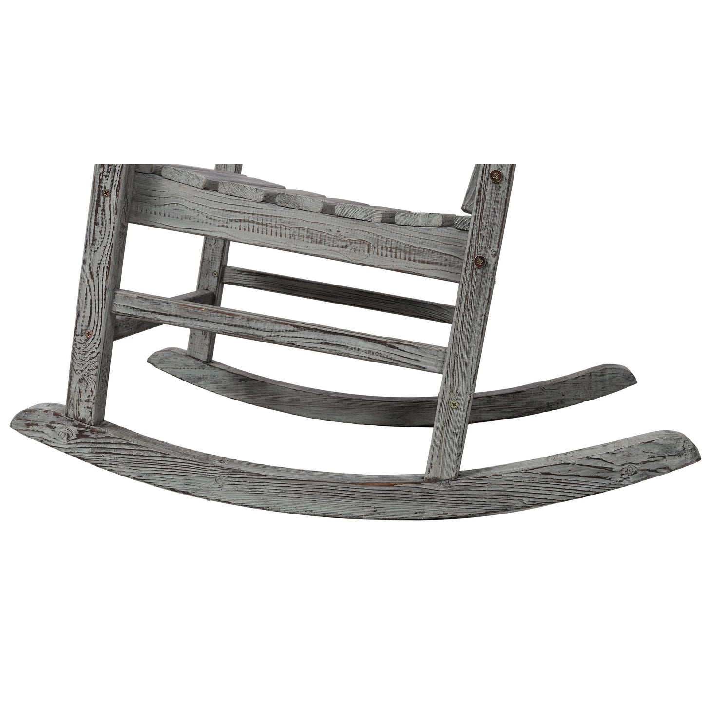 Wooden Oversized Porch Rocker Chair With Wide Seat and Tall Backrest