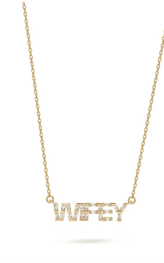 Crystal Haze - Women's Wifey Baguette Necklace