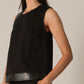 Before You Collection - Contrast Faux Leather Sleeveless Top