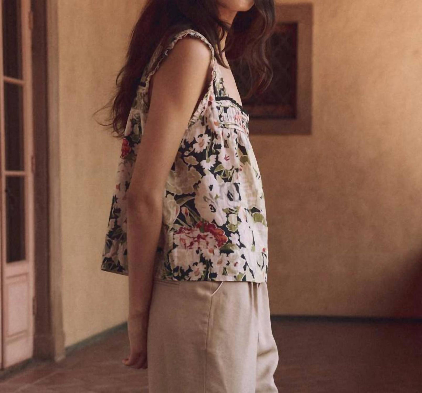 The Great. - Victorian Pleat Tank Top