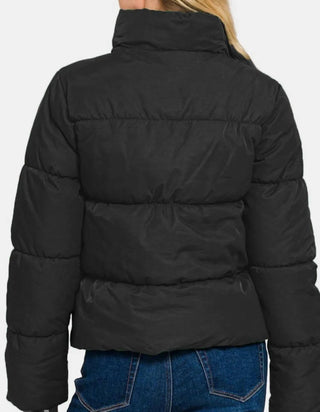 Trendsi - Zenana Zip Up Turtleneck Puffer Jacket with Pockets