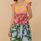 Farm Rio - Mixed Tropical Swing Mini Dress