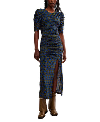 Free People - Briella Printed Ruched Midi Dress