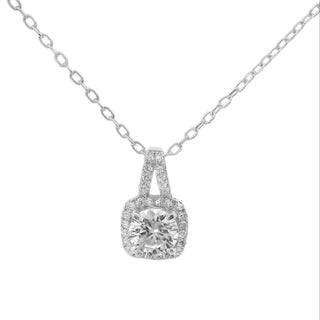 Allyanna Gifts - Women's Moissanite With Square Halo Necklace