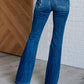 Judy Blue - Midrise Button Fly Trouser Flare With Distressing