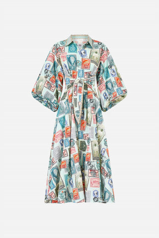 Camilla - Women's Waist Tie Shirt Dress