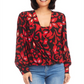 Karen Kane Printed Crossover Top Red